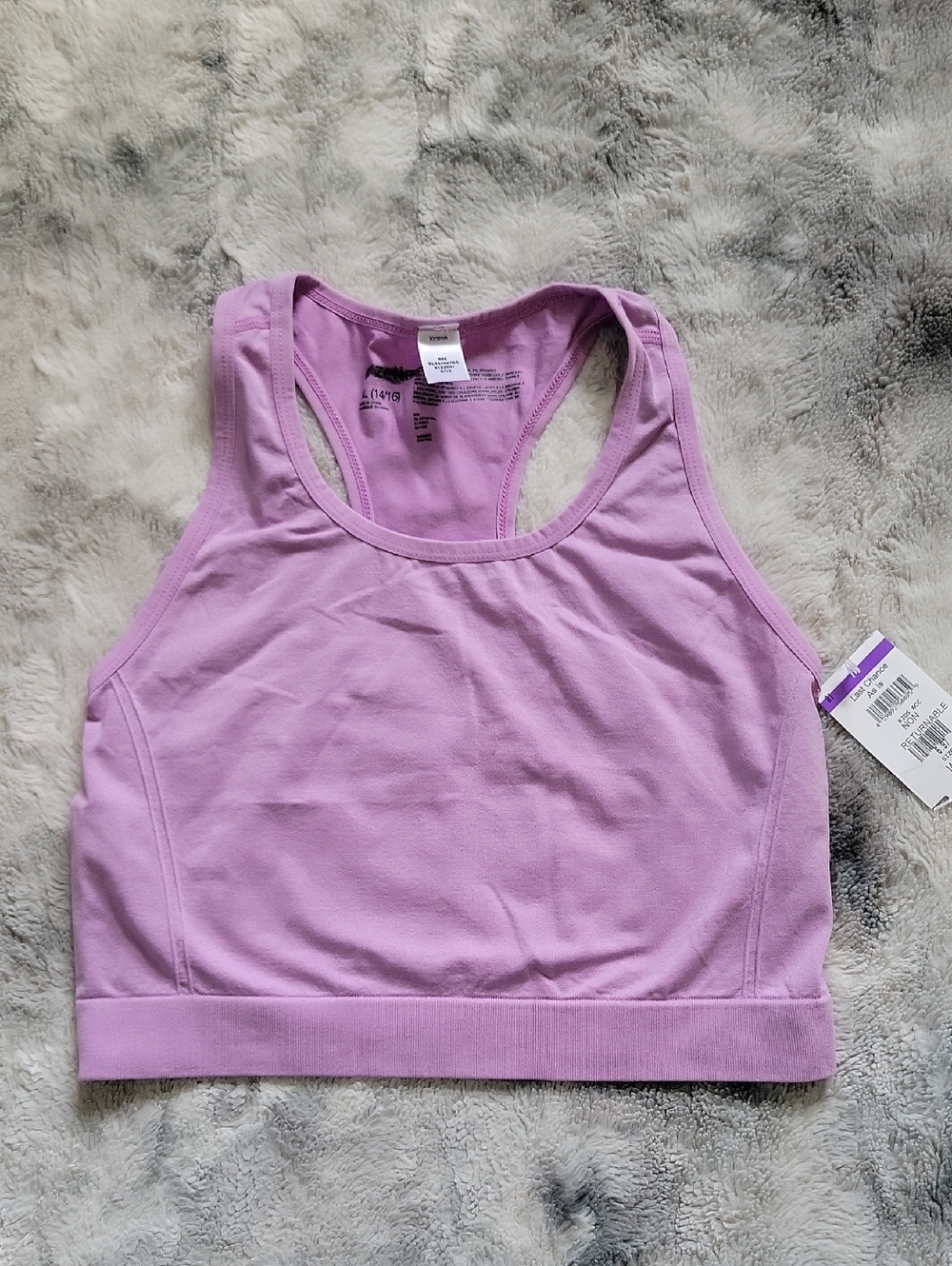 🟢Free W/Purchase Has Marks Zella Girl's XL 14/16 Pruple Racerback Sports Bra